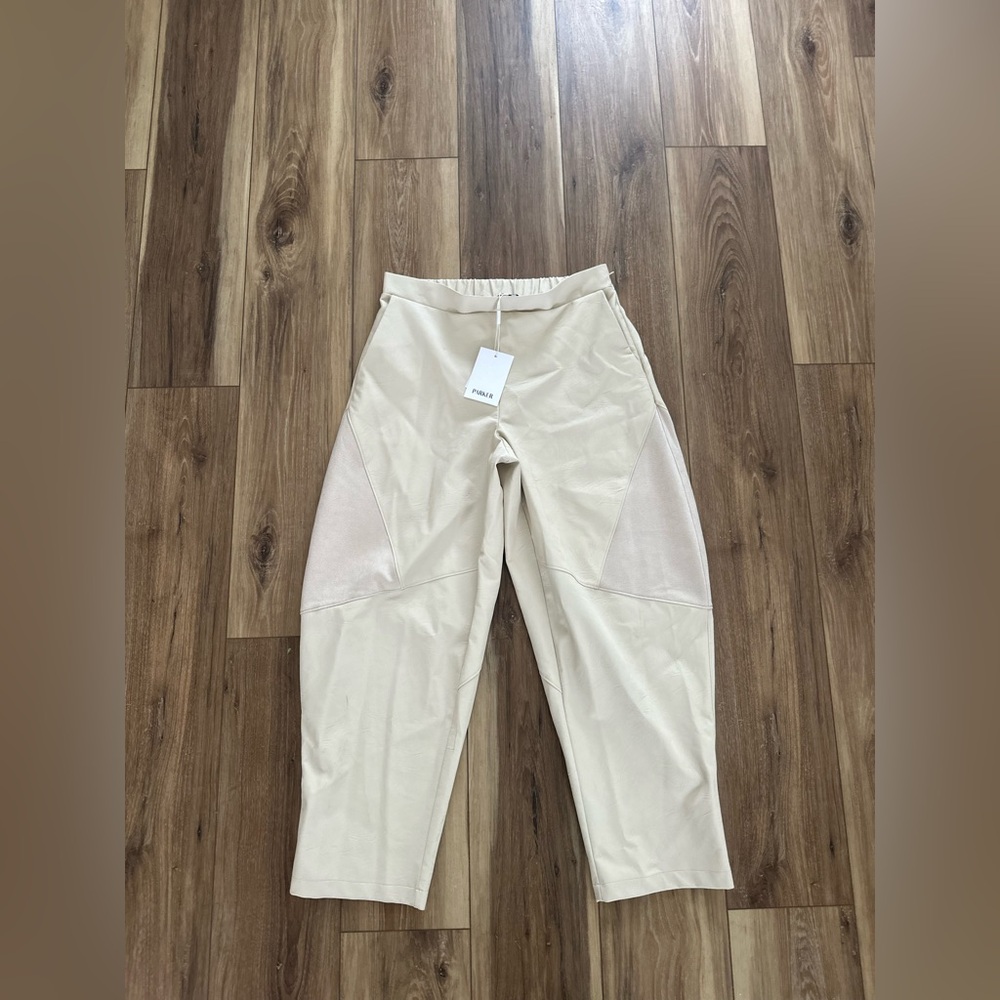 Parker womens faux leather pants size medium NWT